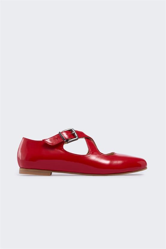 Barella Kırmızı Rugan Kadın Babet