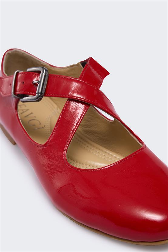 Barella Kırmızı Rugan Kadın Babet