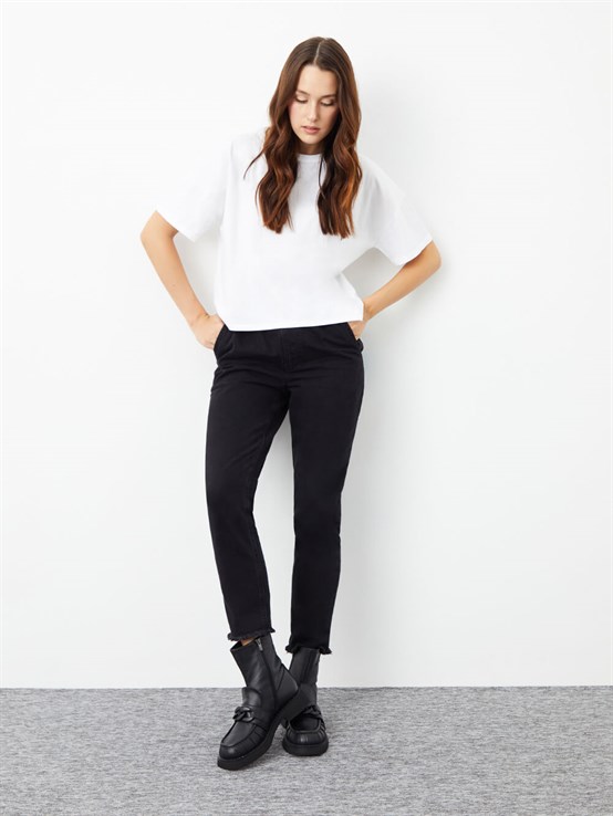 Berre Siyah Deri Kadın Bot