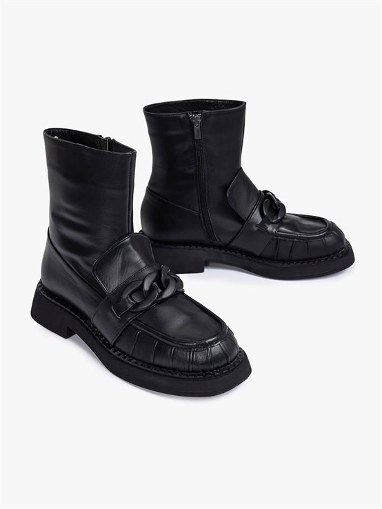 Berre Siyah Deri Kadın Bot