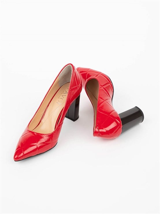 Camilio Kırmızı Rugan Kadın Topuklu Ayakkabı