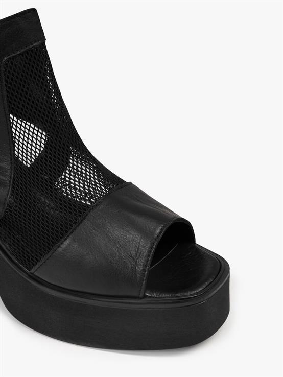 Ciro Siyah Deri Siyah File Kadın Sandalet