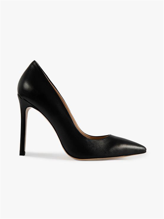 Deami Siyah Deri Kadın Stiletto