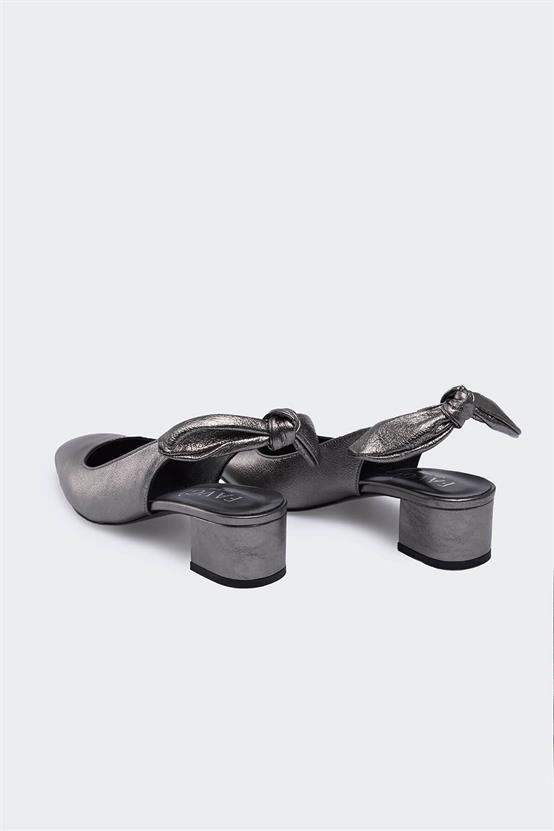 Depp Çelik Deri Kadın Topuklu Ayakkabı