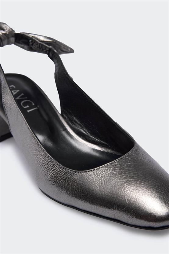 Depp Çelik Deri Kadın Topuklu Ayakkabı