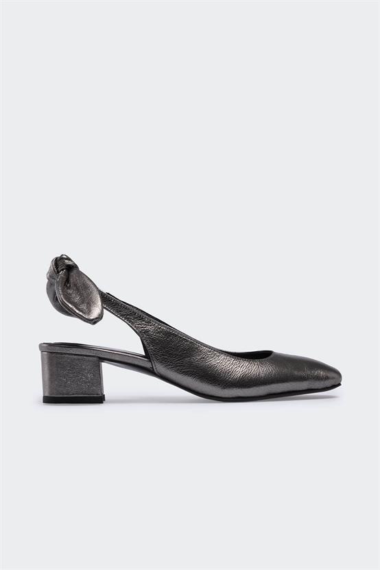 Depp Çelik Deri Kadın Topuklu Ayakkabı