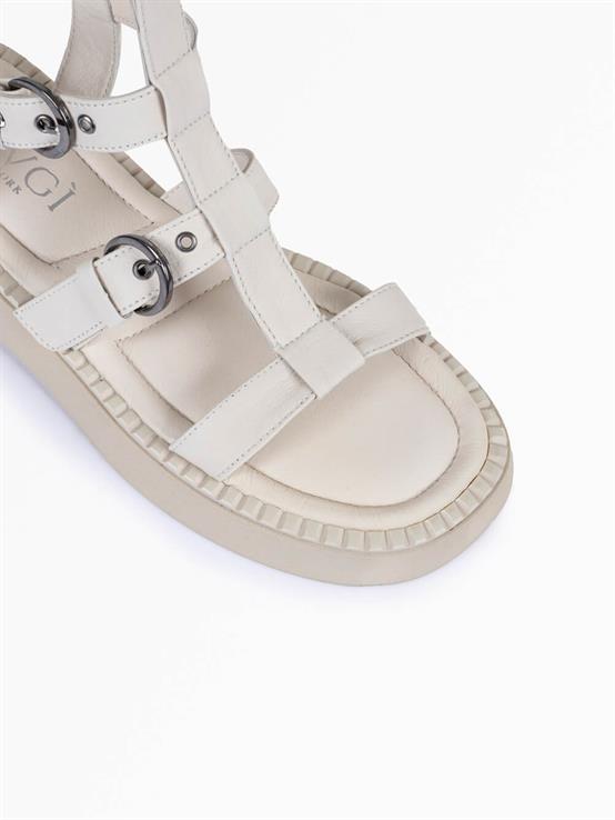 Eskare Bej Deri Kadın Sandalet