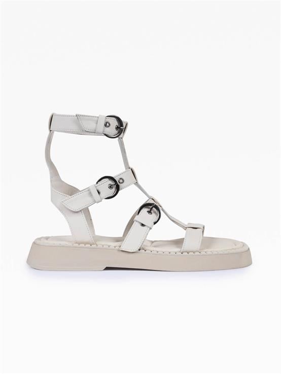 Eskare Bej Deri Kadın Sandalet