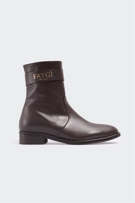 Favgi 803 Kahve Deri Kadın Bot