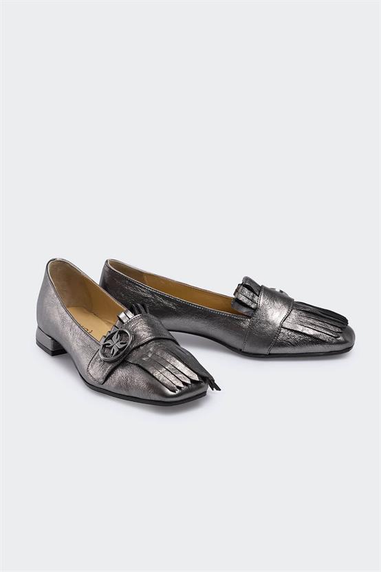 Favgi Çelik Deri Kadın Loafer