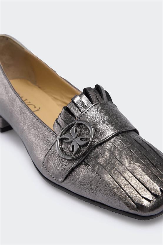 Favgi Çelik Deri Kadın Loafer