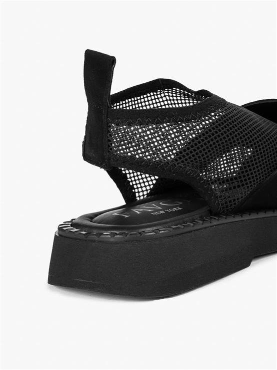 Forle Siyah Süet Kadın Sandalet