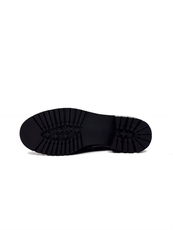 Frank Siyah Kırışık Rugan Kadın Loafer