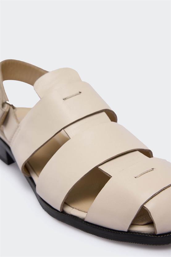 Gaerr Bej Deri Kadın Sandalet