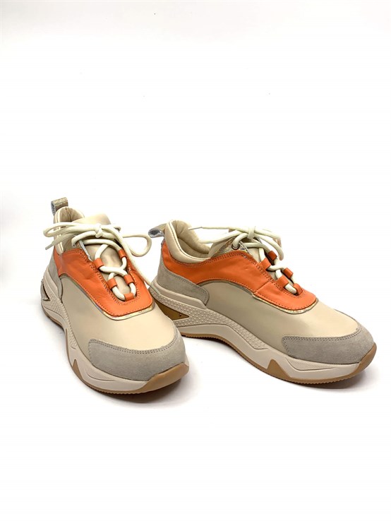 Gaia Bej Deri Kadın Sneaker