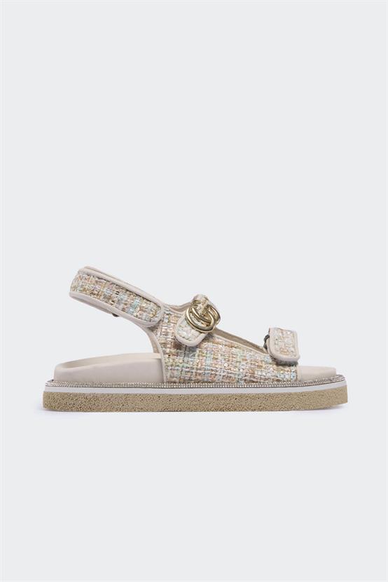 Ganno Bej Kumaş Kadın Sandalet