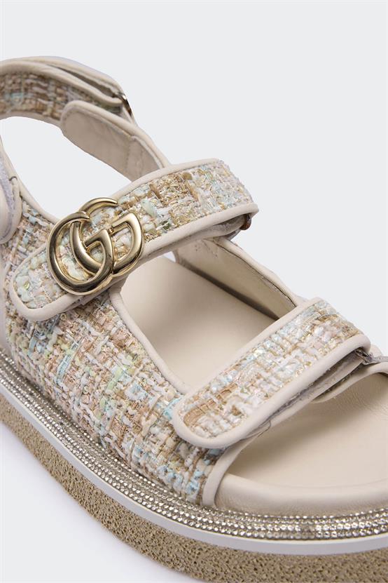 Ganno Bej Kumaş Kadın Sandalet