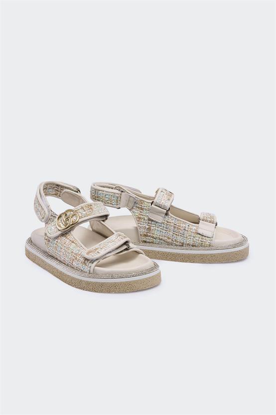 Ganno Bej Kumaş Kadın Sandalet