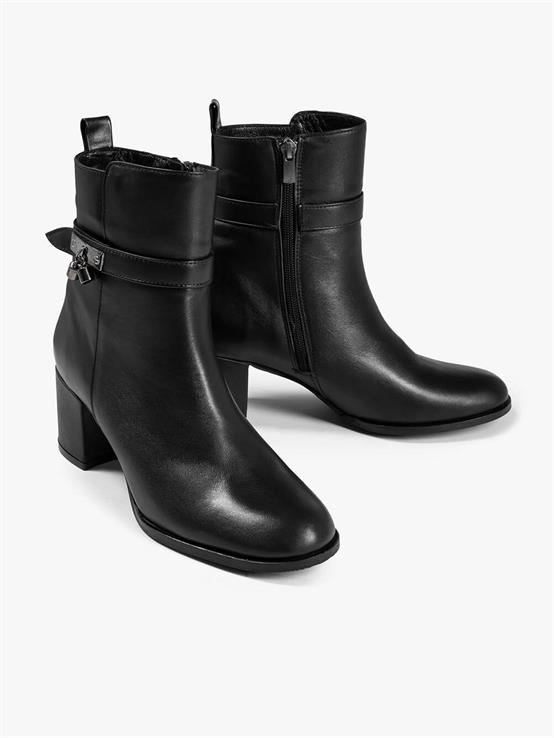 Genare Siyah Deri Kadın Bot