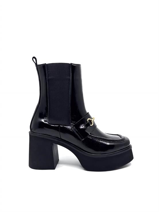 Gene Siyah Kırışık Rugan Kadın Bot