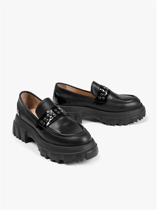 Giada Siyah Deri Kadın Loafer