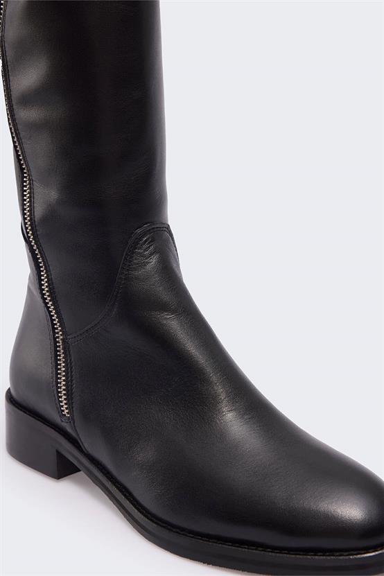 Haidire Siyah Deri Kadın Çizme