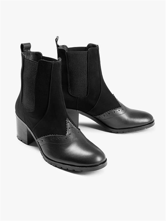 Hebert Siyah Deri Siyah Süet Kadın Bot