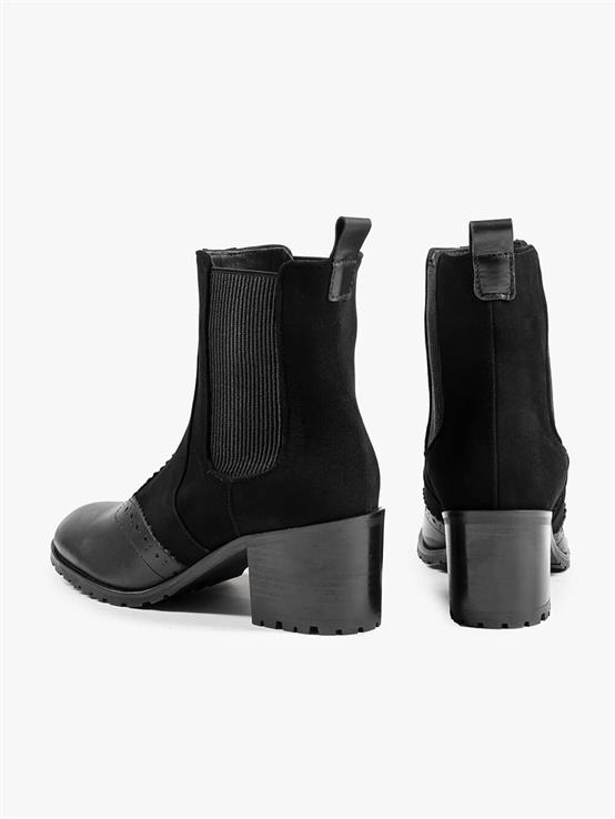 Hebert Siyah Deri Siyah Süet Kadın Bot