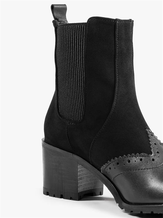 Hebert Siyah Deri Siyah Süet Kadın Bot