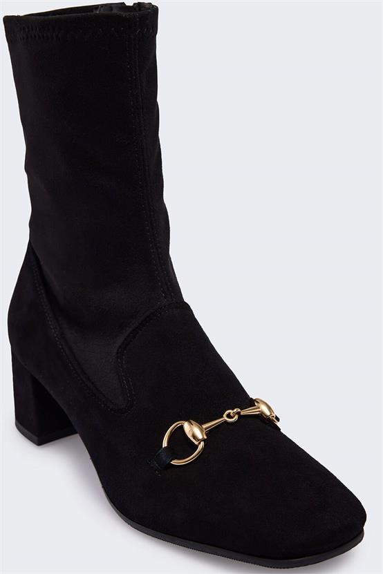 Hudson Siyah Süet Siyah Süet Streç Kadın Bot