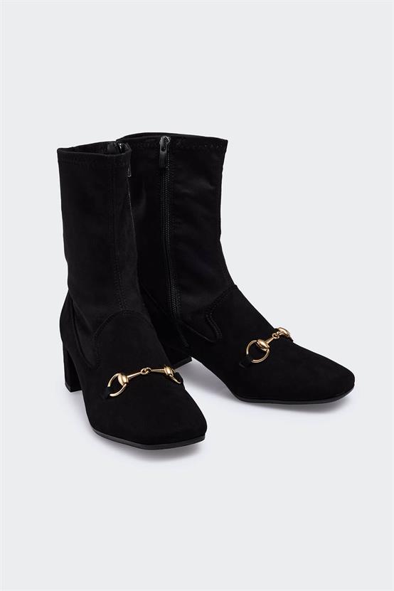 Hudson Siyah Süet Siyah Süet Streç Kadın Bot