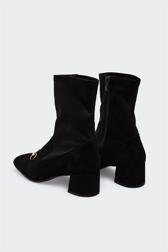 Hudson Siyah Süet Siyah Süet Streç Kadın Bot