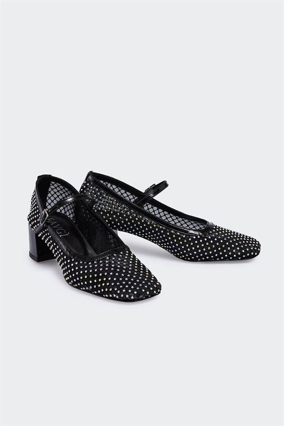 Janne Siyah File Siyah Rugan Kadın Günlük Ayakkabı