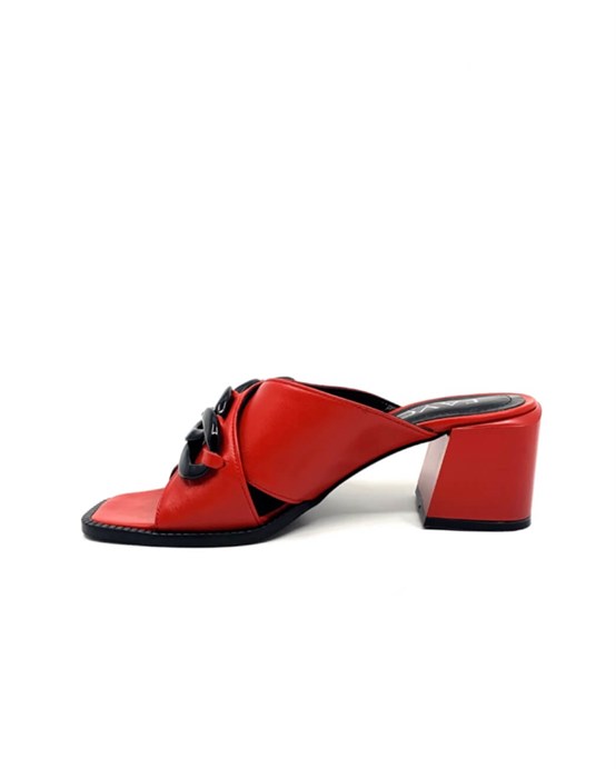 Kays Kırmızı Deri Kadın Terlik