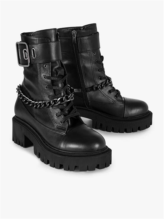 Kiyo Siyah Deri Kadın Bot