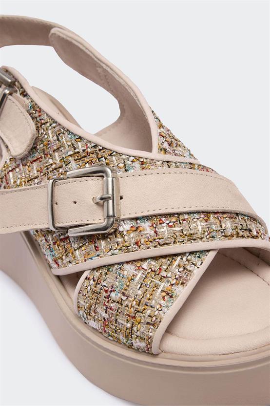 Labrei Bej Deri Bej Tüvit Kadın Sandalet