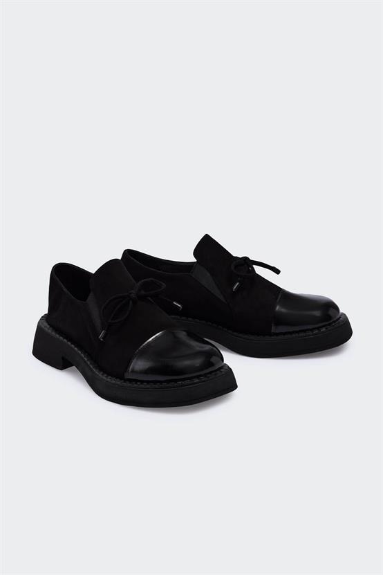 Lilly Siyah Rugan Siyah Süet Kadın Günlük Ayakkabı