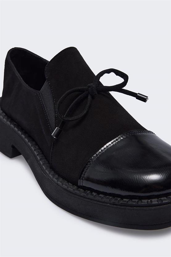 Lilly Siyah Rugan Siyah Süet Kadın Günlük Ayakkabı