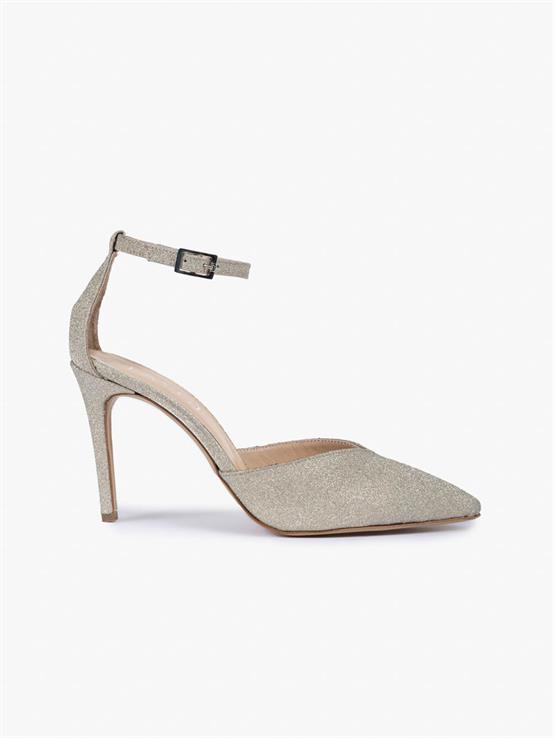 Lily Dore Simli Kumaş Kadın Topuklu Ayakkabı