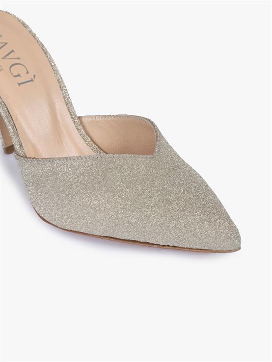 Lily Dore Simli Kumaş Kadın Topuklu Ayakkabı