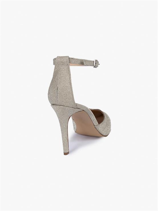 Lily Dore Simli Kumaş Kadın Topuklu Ayakkabı