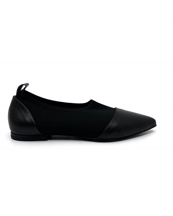 Lini Siyah Deri Siyah Streç Kadın Günlük Ayakkabı