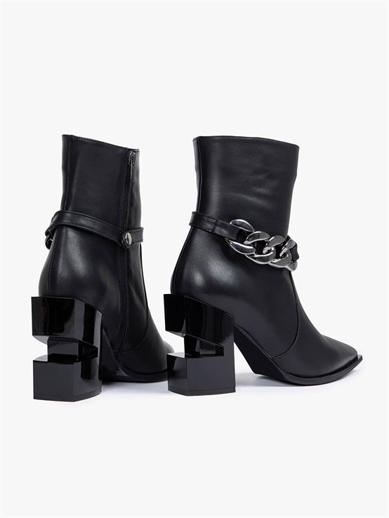 Lison Siyah Deri Kadın Bot