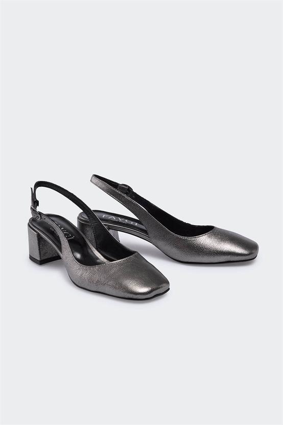 Lixoi Çelik Deri Kadın Topuklu Ayakkabı