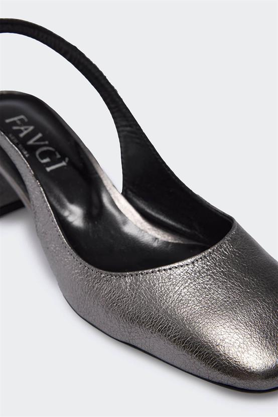 Lixoi Çelik Deri Kadın Topuklu Ayakkabı