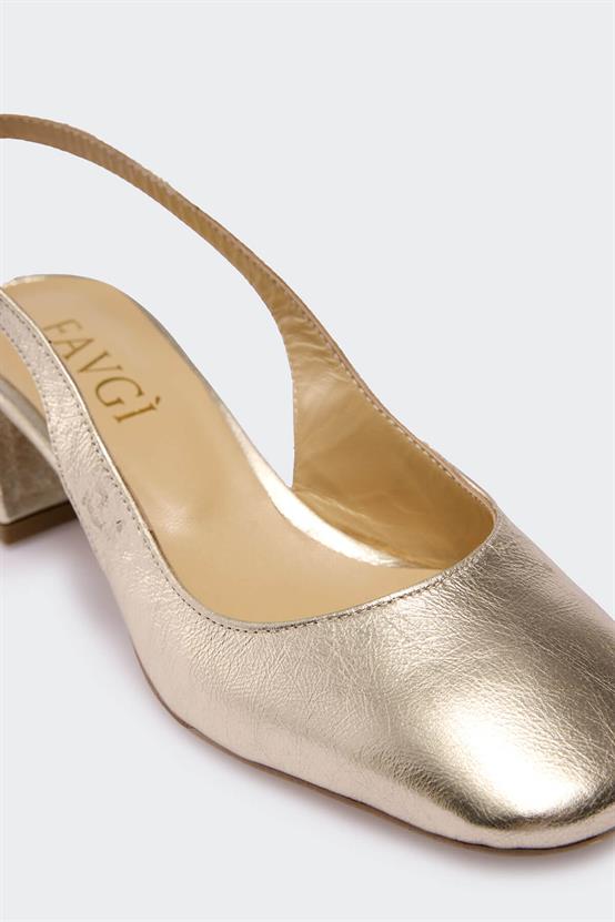 Lixoi Dore Deri Kadın Topuklu Ayakkabı