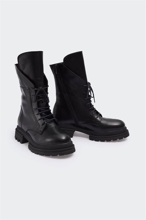 Mararae Siyah Deri Kadın Bot