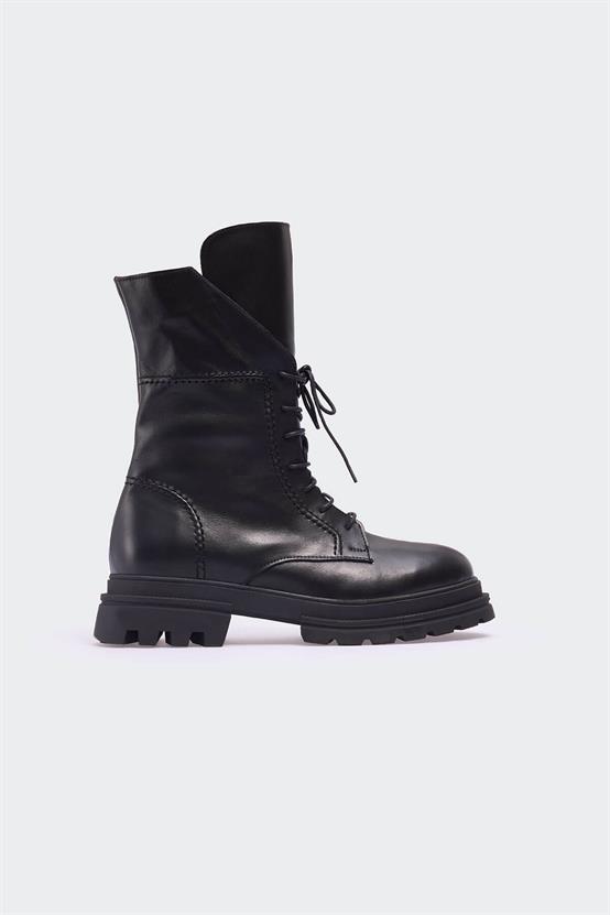 Mararae Siyah Deri Kadın Bot