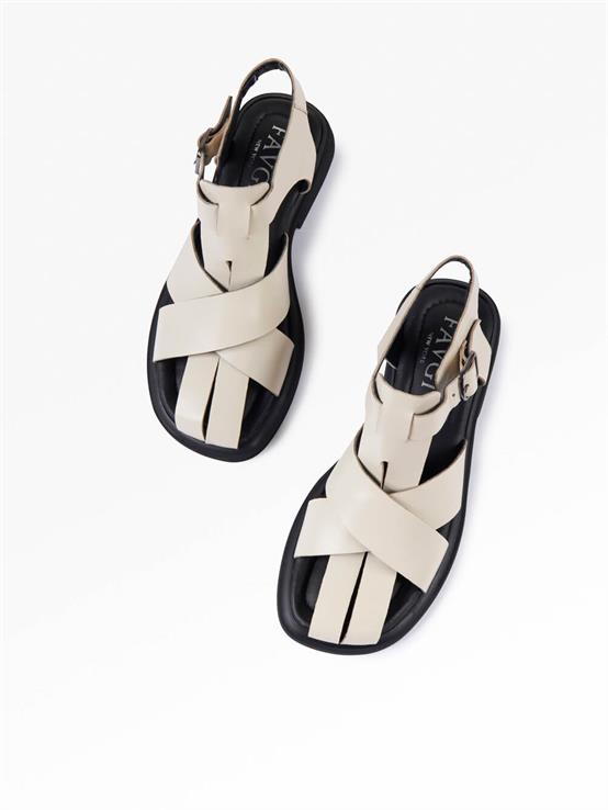 Marten Bej Deri Kadın Sandalet