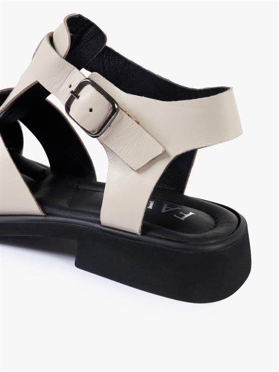 Marten Bej Deri Kadın Sandalet